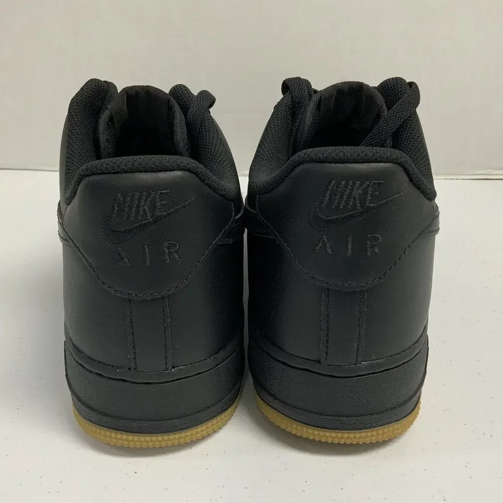 Nike Air Force 1 '07 Black Gum DZ4404 001 Size 13 Leather Light Brown Work Shoe